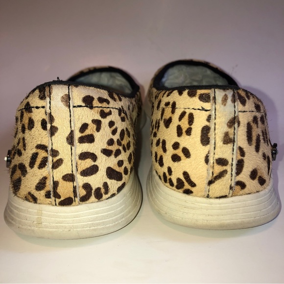 Sz 8 Skechers On the Go Capri Leopard Calfhair Ballet Flat Slip Ons - Picture 11 of 15